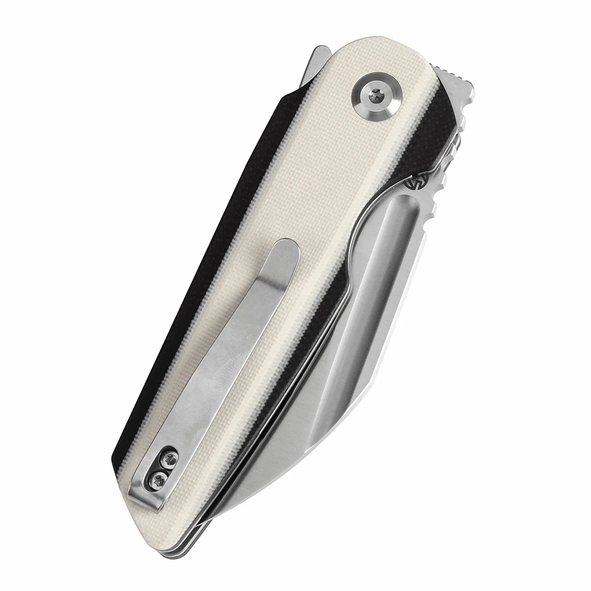 Tenable Rafe L Folding Knife Ivory White and Black G10 Handle (3.19" Satin 14C28N Blade) 4T5 Design--T1048A4 - Image 8