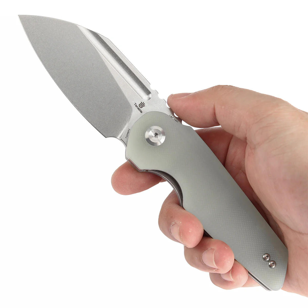 Tenable Rafe L Folding Knife Jade G10 Handle (3.19" Stonewashed 14C28N Blade) 4T5 Design--T1048A2 - Image 10