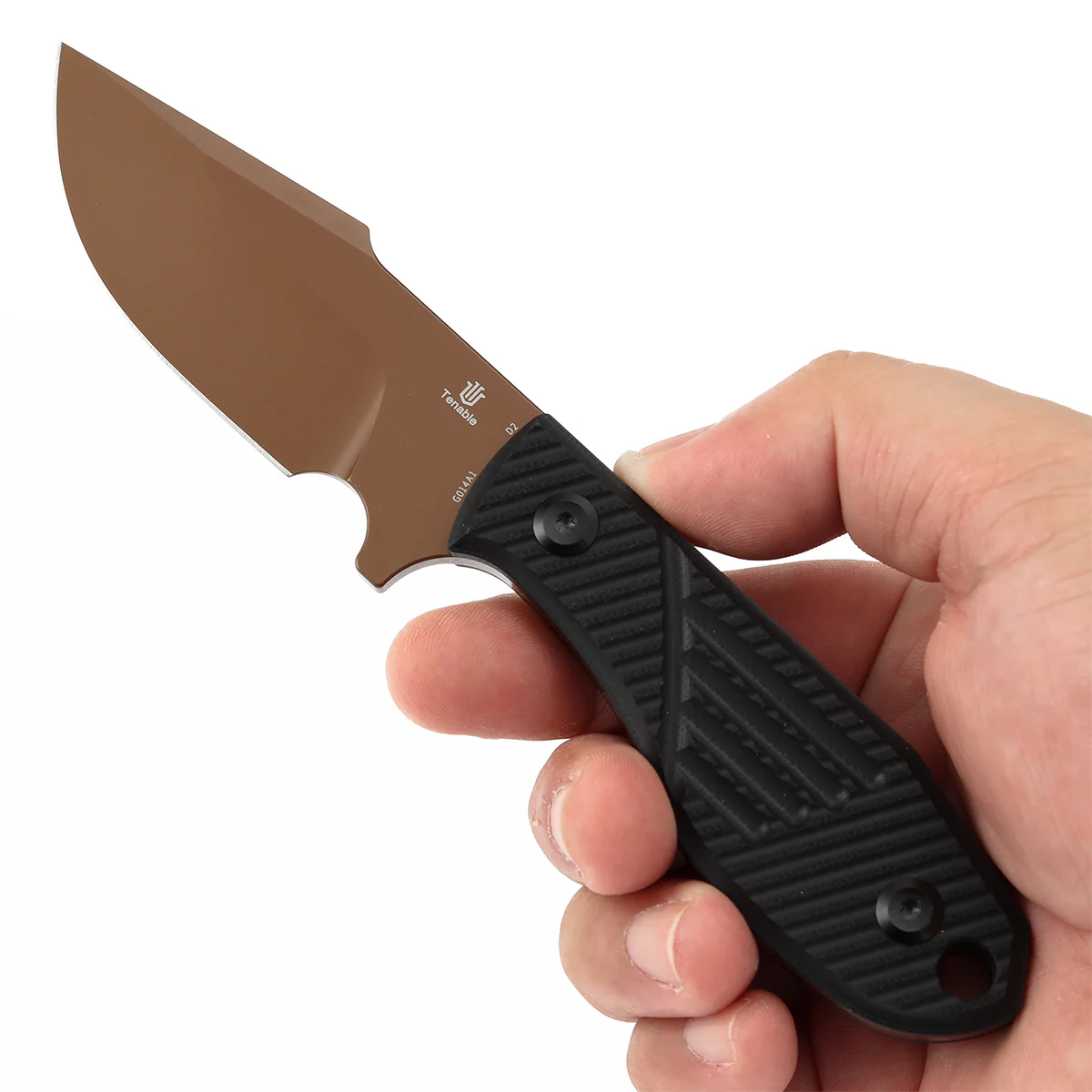 Tenable Tiny Dancer Fixed Blade – Black G10 Handle – 3.17" Rose Gold Coated D2 Blade – JB Stout Design – G014A1 - Image 8