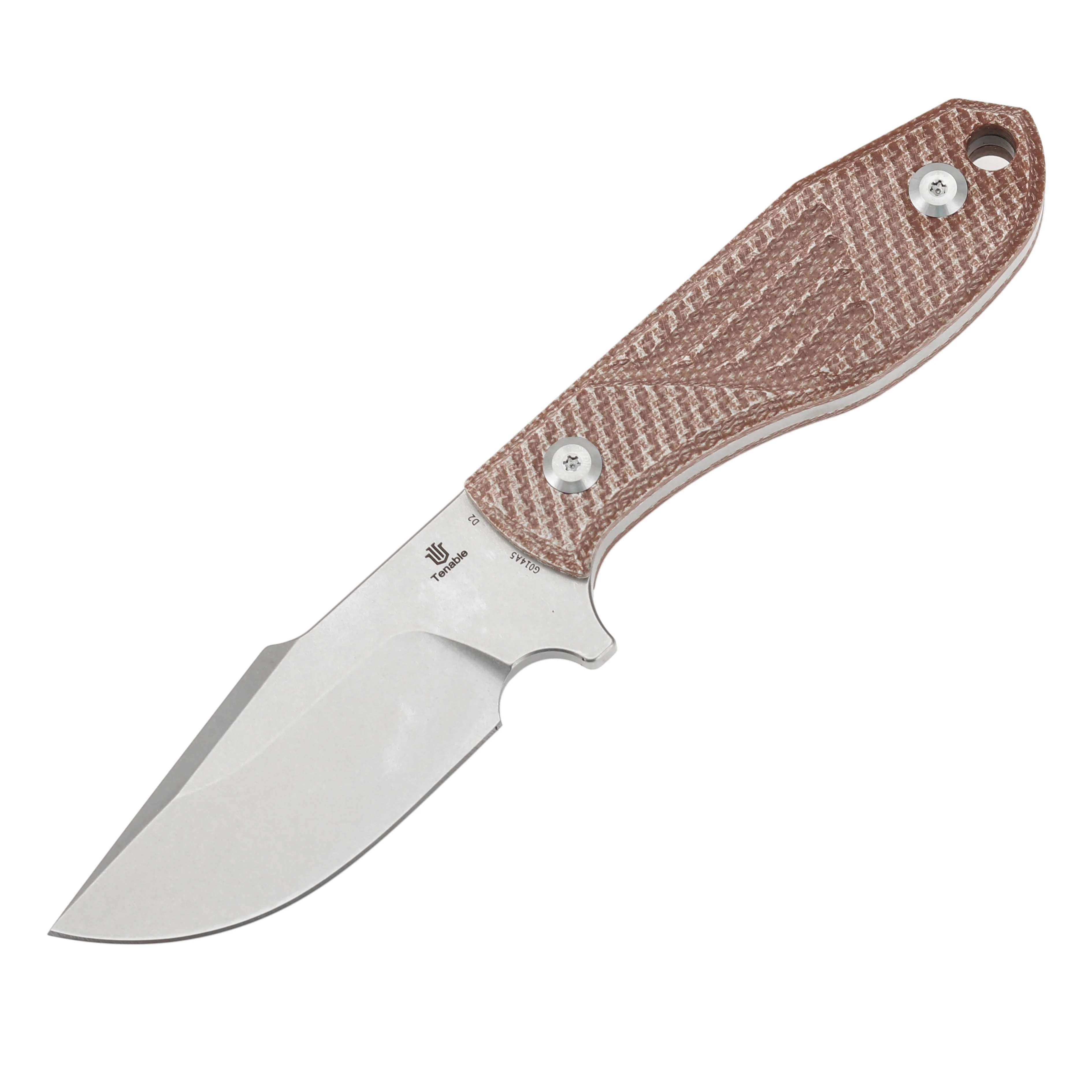 Tenable Tiny Dancer Fixed Blade –Brown Micarta Handle – 3.17" Stonewashed D2 Blade – JB Stout Design – G014A5 - Image 3