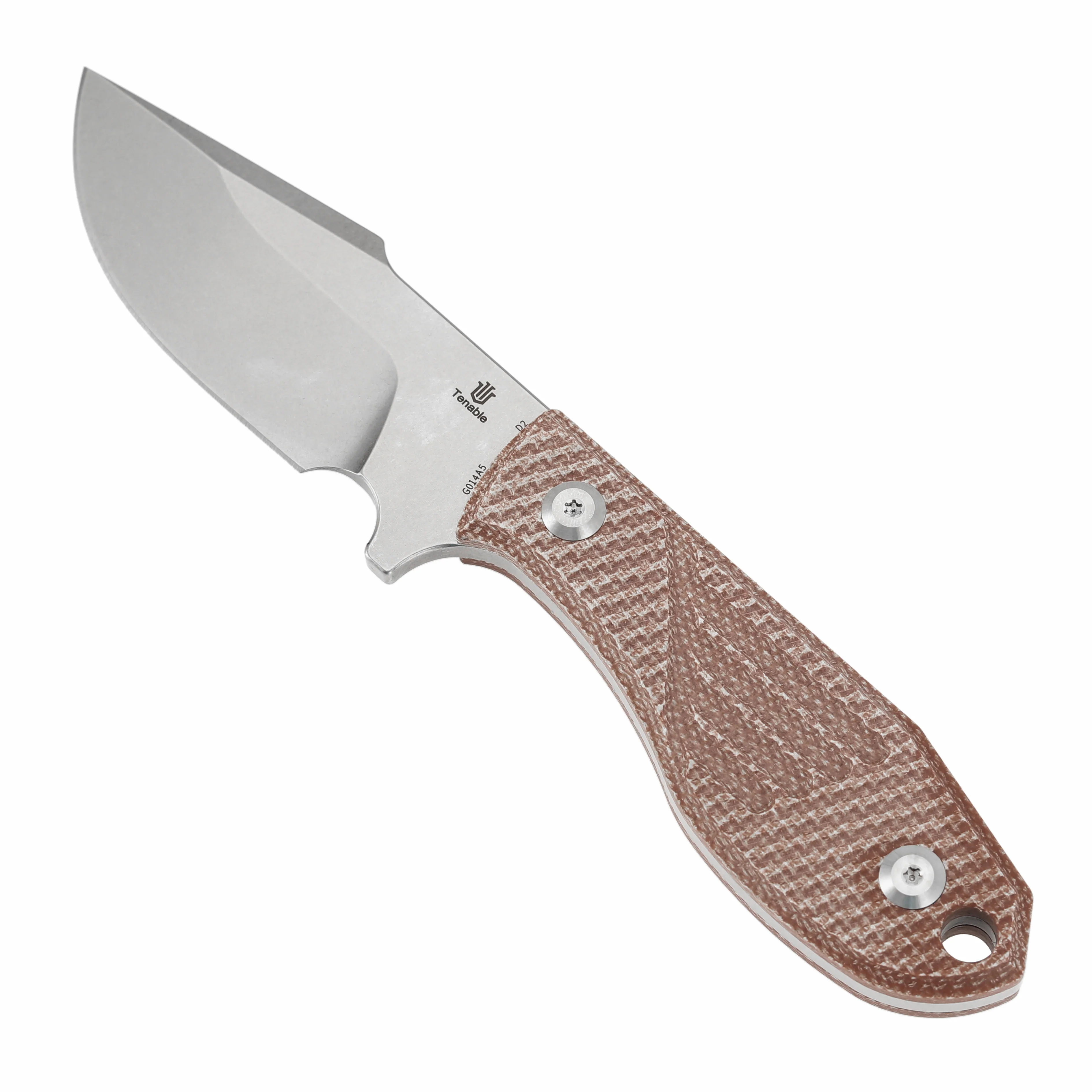 Tenable Tiny Dancer Fixed Blade –Brown Micarta Handle – 3.17" Stonewashed D2 Blade – JB Stout Design – G014A5 - Image 4