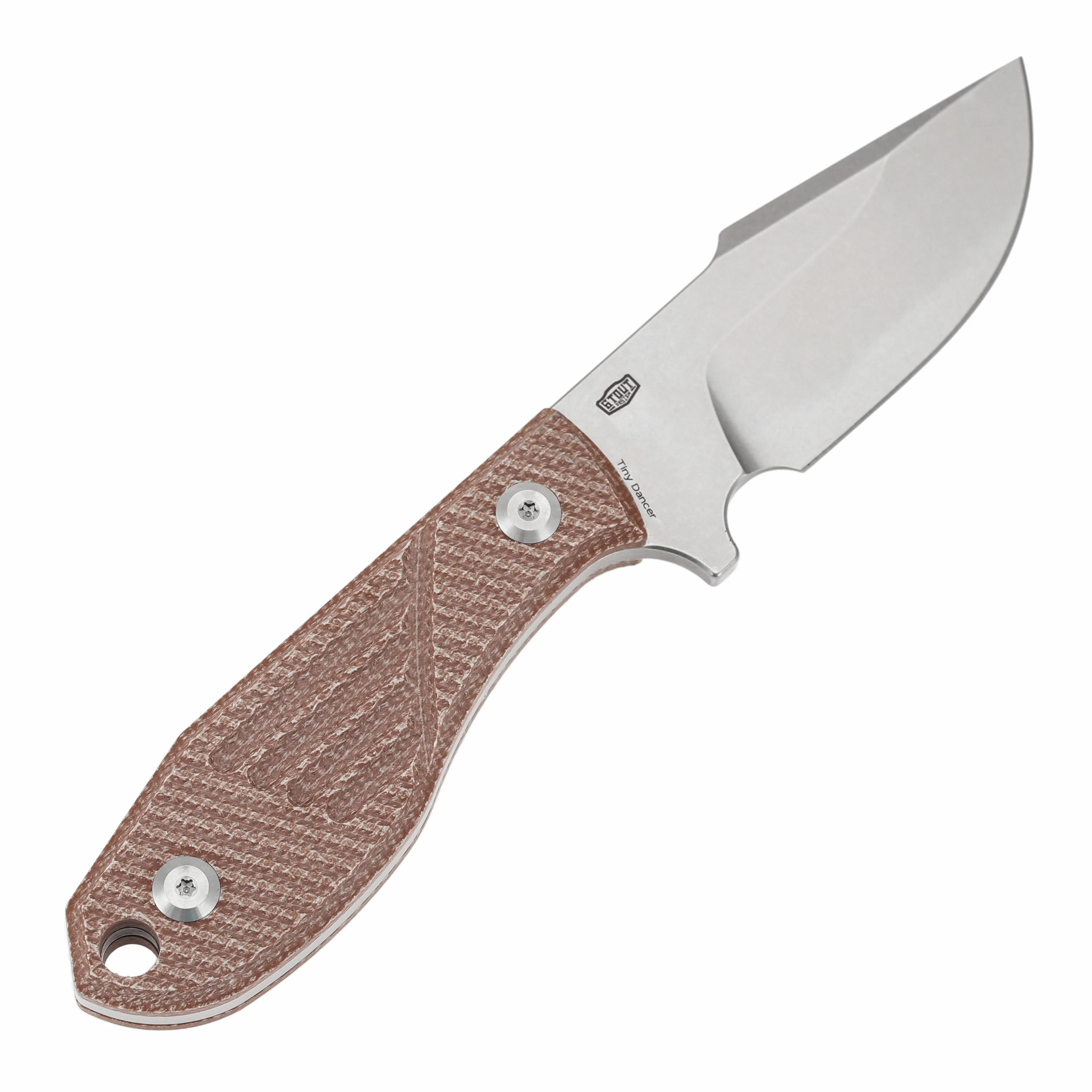 Tenable Tiny Dancer Fixed Blade –Brown Micarta Handle – 3.17" Stonewashed D2 Blade – JB Stout Design – G014A5 - Image 5
