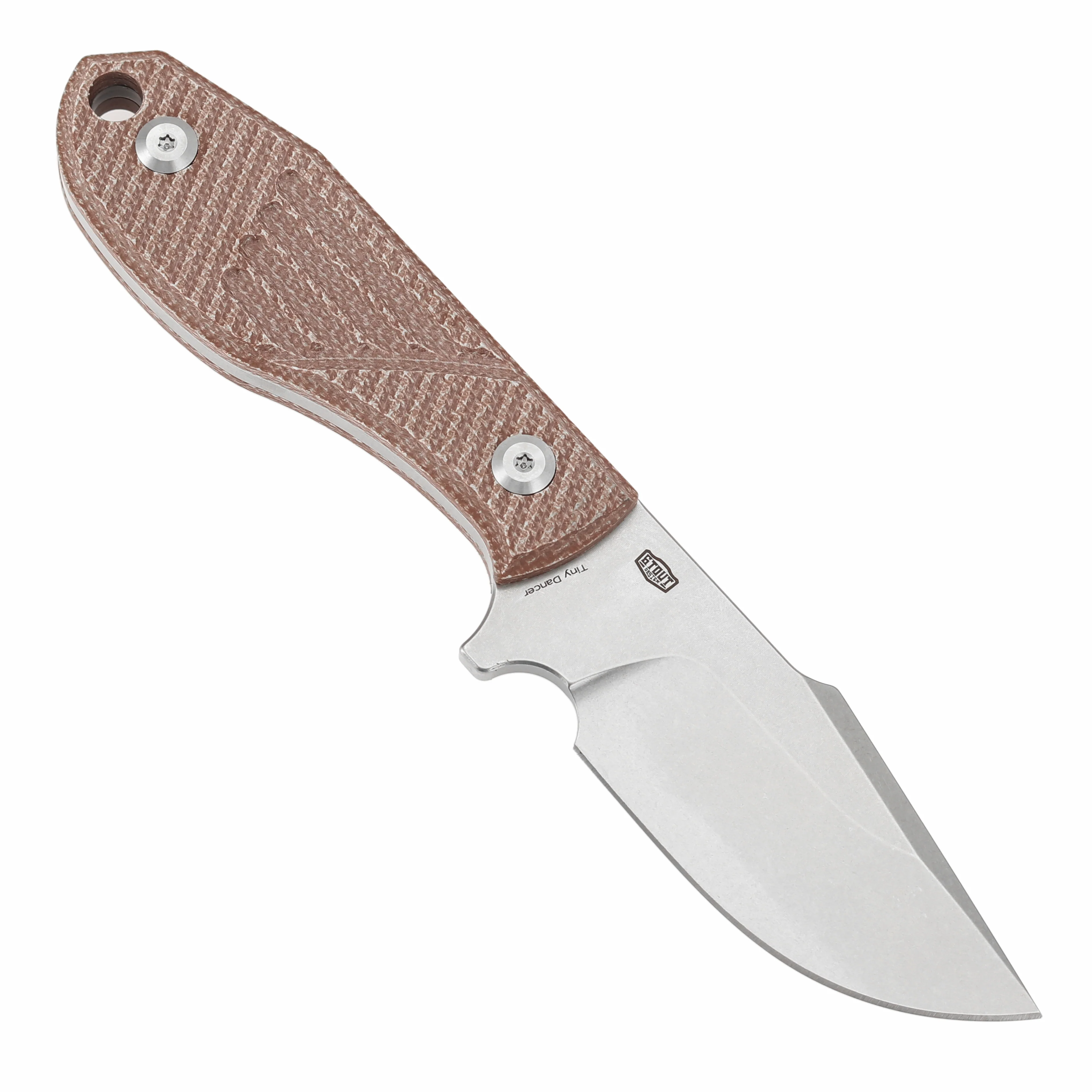 Tenable Tiny Dancer Fixed Blade –Brown Micarta Handle – 3.17" Stonewashed D2 Blade – JB Stout Design – G014A5 - Image 6