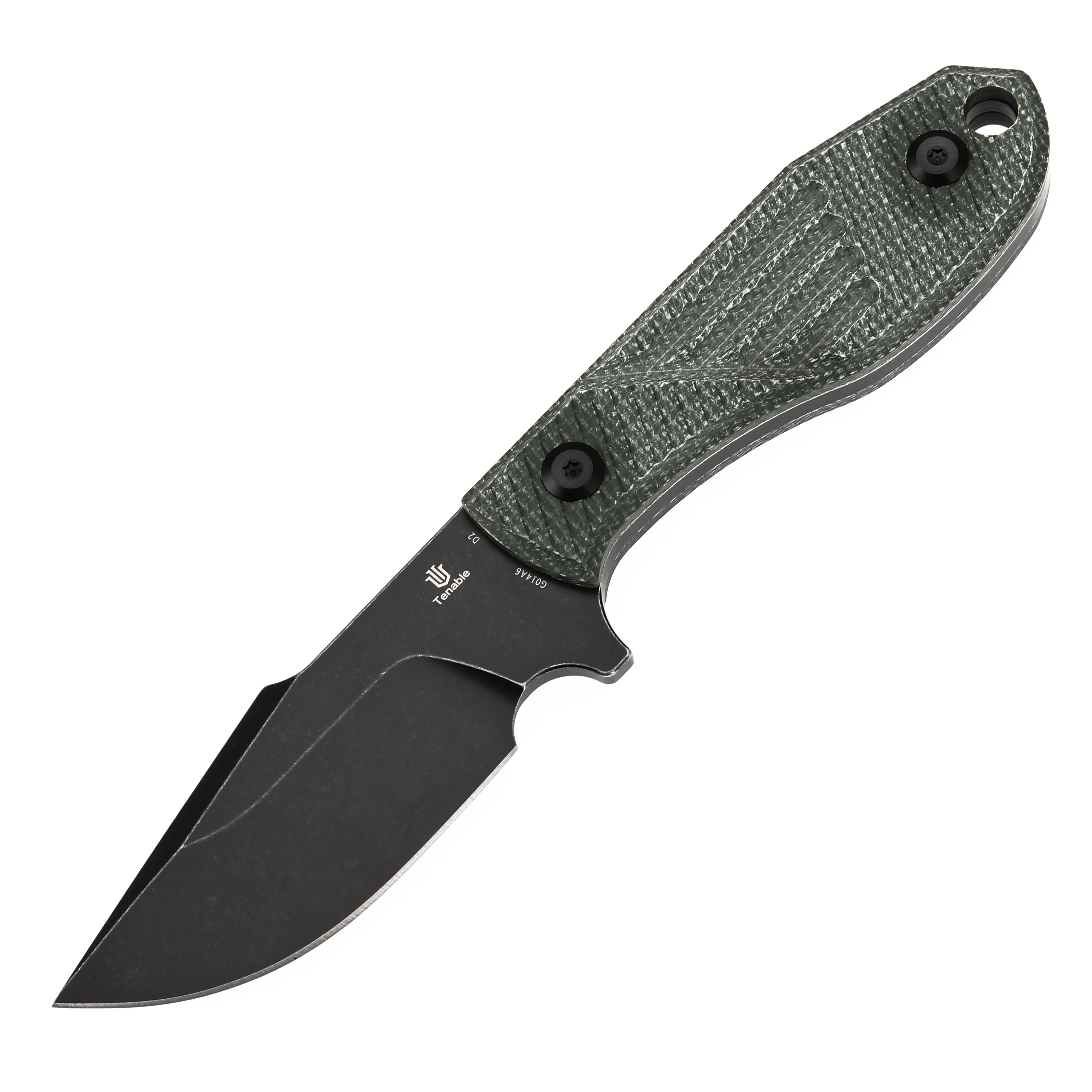 Tenable Tiny Dancer Fixed Blade –Green Micarta Handle – 3.17" Blackwash D2 Blade – JB Stout Design – G014A6 - Image 3