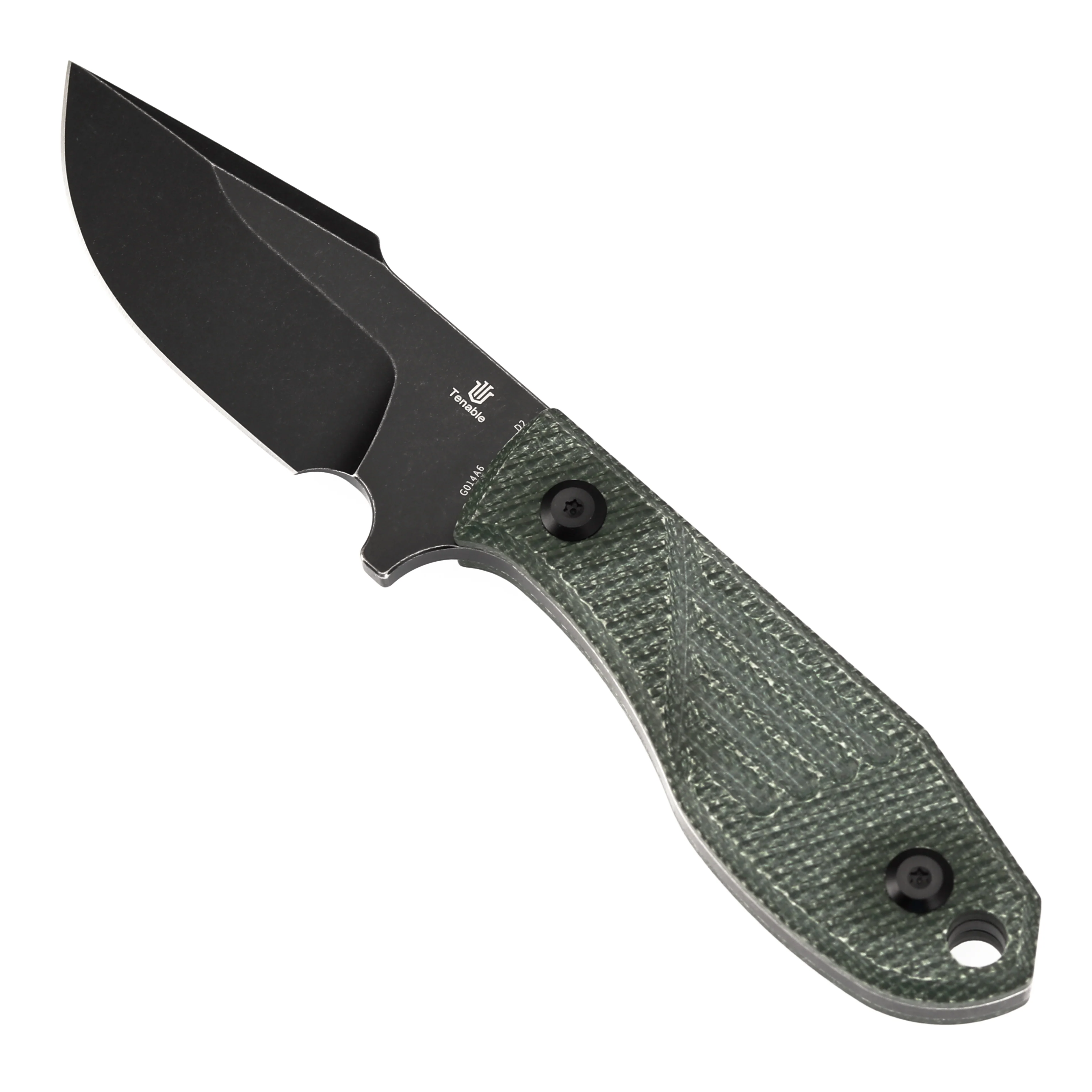 Tenable Tiny Dancer Fixed Blade –Green Micarta Handle – 3.17" Blackwash D2 Blade – JB Stout Design – G014A6 - Image 4