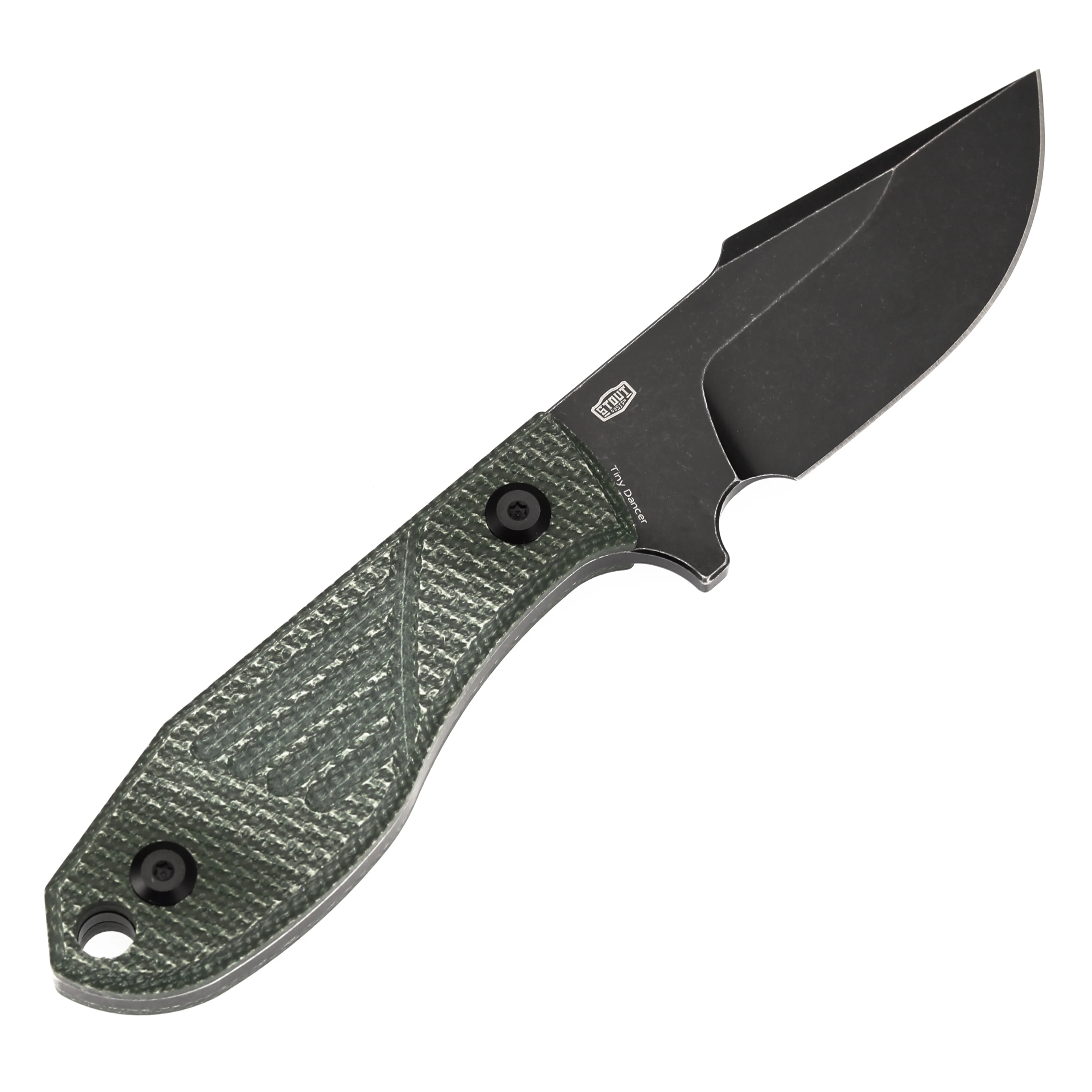 Tenable Tiny Dancer Fixed Blade –Green Micarta Handle – 3.17" Blackwash D2 Blade – JB Stout Design – G014A6 - Image 5