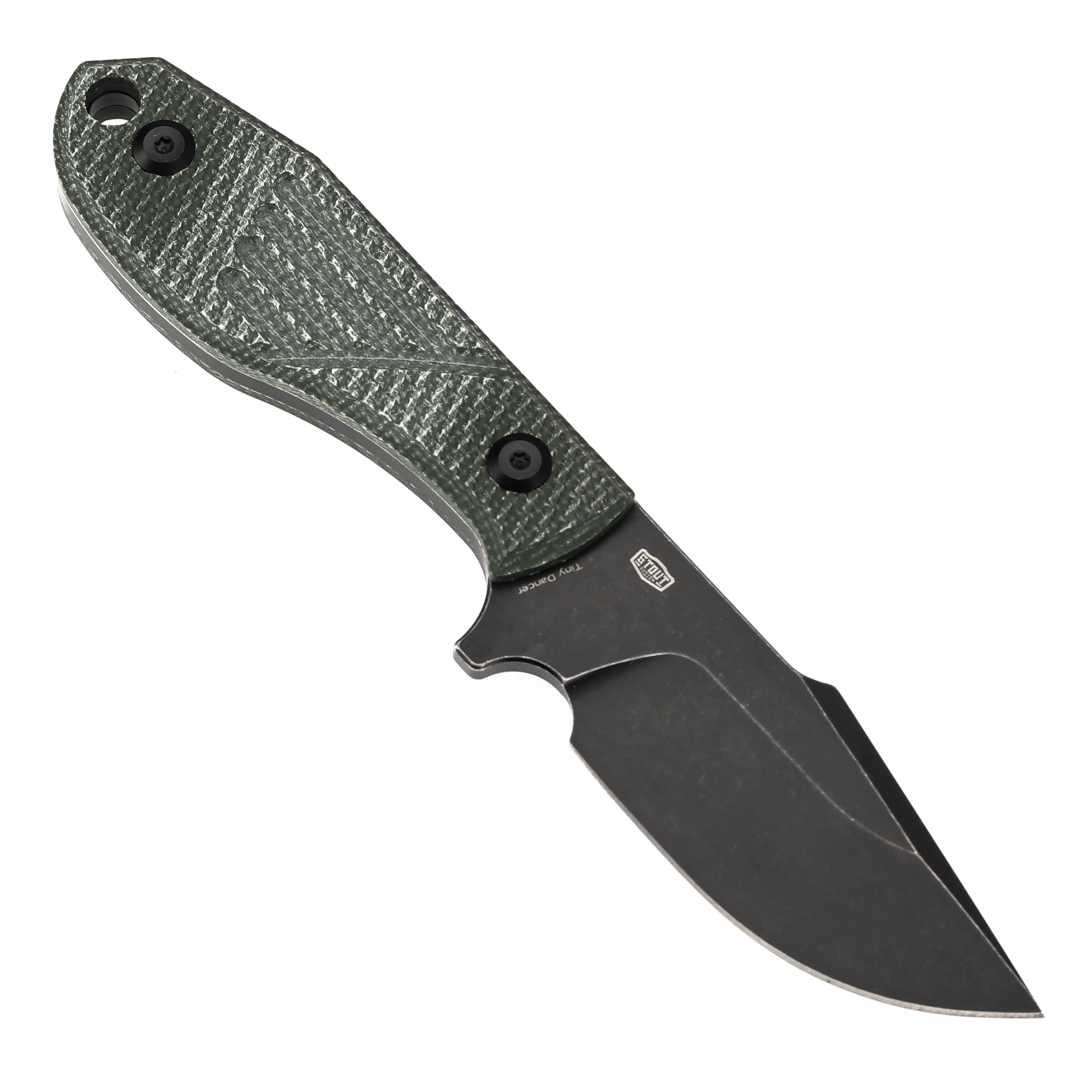 Tenable Tiny Dancer Fixed Blade –Green Micarta Handle – 3.17" Blackwash D2 Blade – JB Stout Design – G014A6 - Image 6